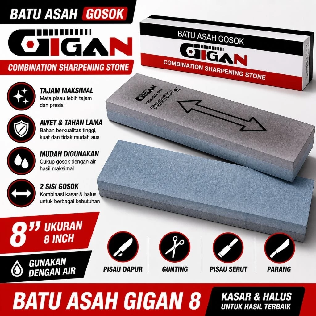 BT ASAH "GIGAN" [8"] MERAH-BIRU *50*